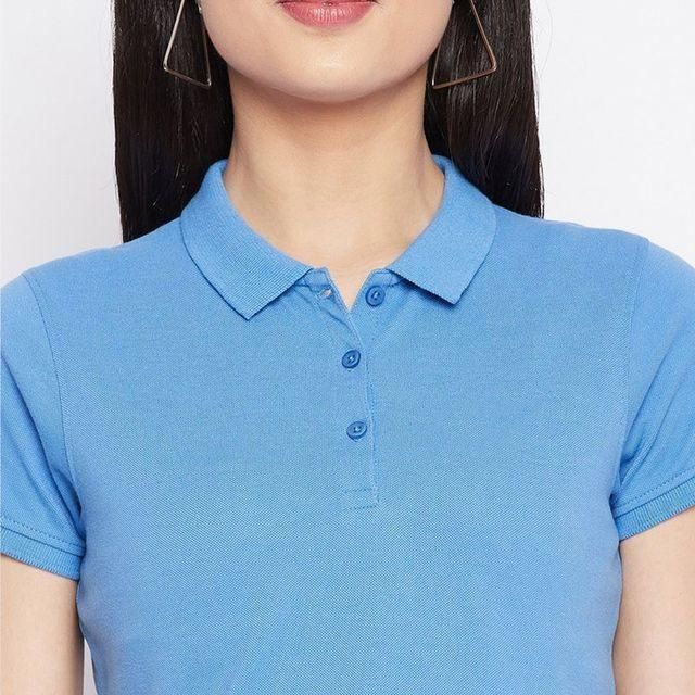 Ketex Sky Blue Cotton Blend Polo Neck Tshirt jdsdsiso fkdfofdofs scksdoie