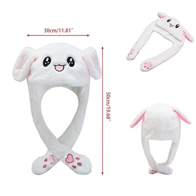 Cute Rabbit Plush Bunny Cap - The Ears Pop Hat Funny Bunny  jjsc