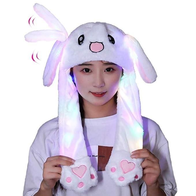 Cute Rabbit Plush Bunny Cap - The Ears Pop Hat Funny Bunny  jjsc